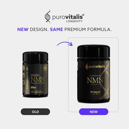 Liposomal NMN, 250mg Longevir Nicotinamide Mononucleotide Supplement, NAD+ Boost for Cellular Health, Energy & Healthy Aging, 1-Month Supply (60 Vegan Capsules)